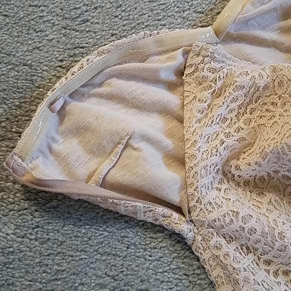 Sparkle & Fade Cream Lace Strapless Mini Dress - Picture 4 of 7